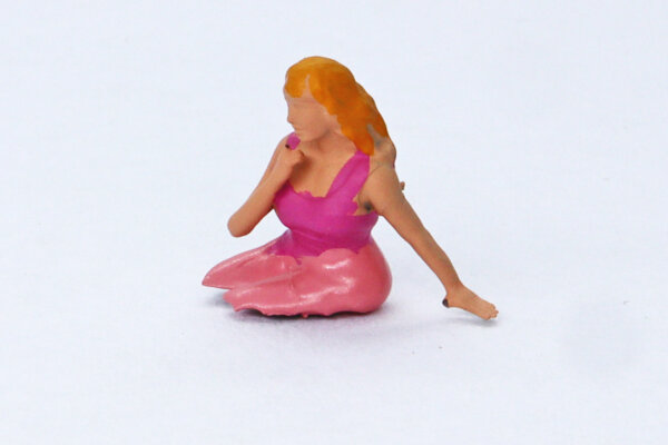 3D printed female passenger figure type F, hand painted